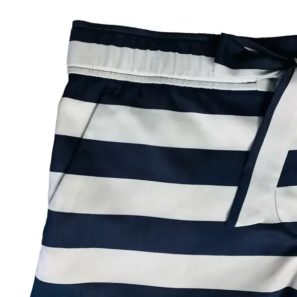 NWT LOFT Outlet Navy Stripe Tie Front Shorts Size 10 - Picture 3 of 6